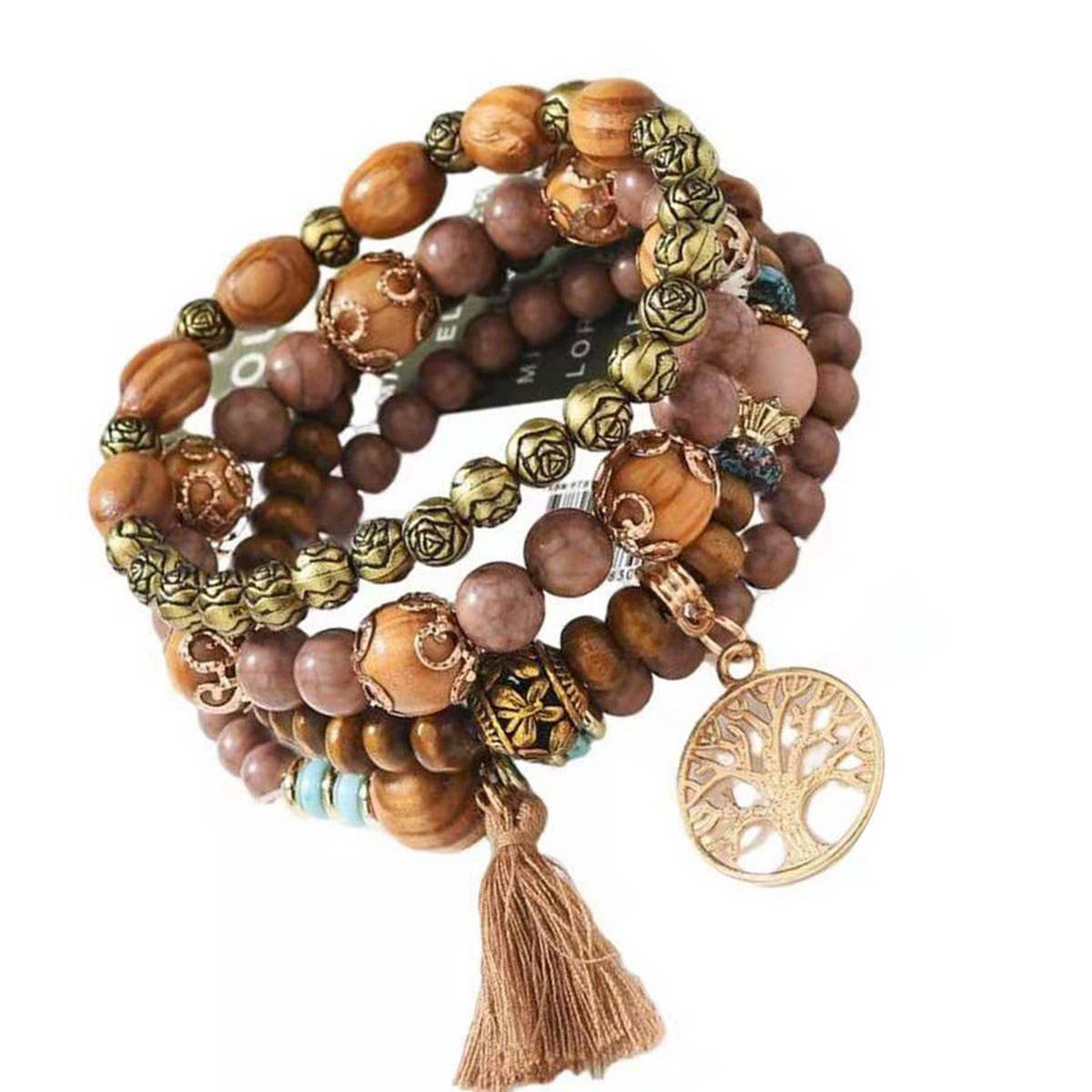 BOHEMIAN TASSEL WOODEN STRING FASHION BRACELET_CWASC0692