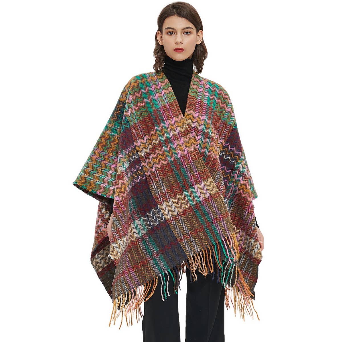 2024 NEW STYLE SHAWL WITH SLEEVES AND TASSELS_CWASC1204