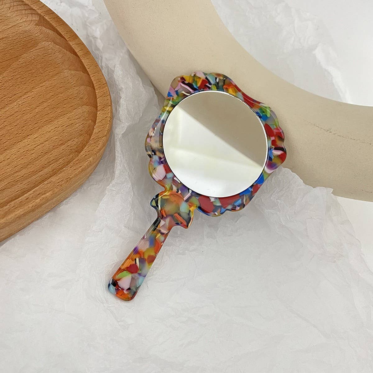 Handheld Rose Mirror Portable Makeup Accessory