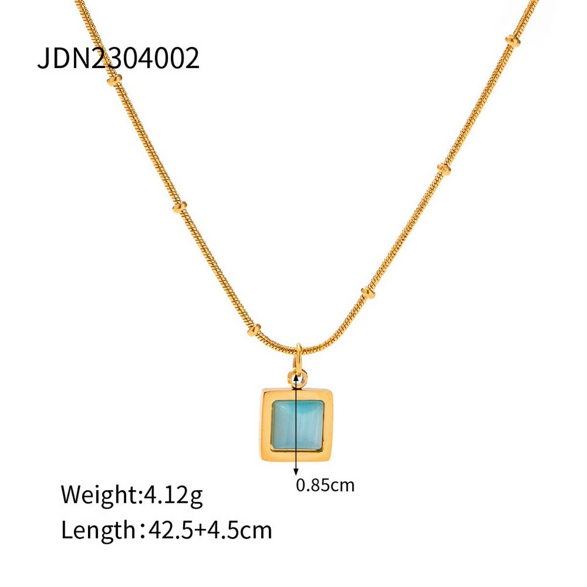 SMALL FRESH CAT'S EYE STONE SIMPLE NECKLACE_CWAJE1423