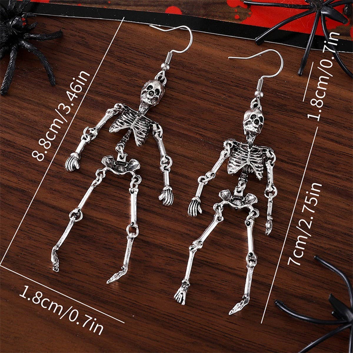 CREATIVE HALLOWEEN HUMAN SKULL VINTAGE EARRINGS