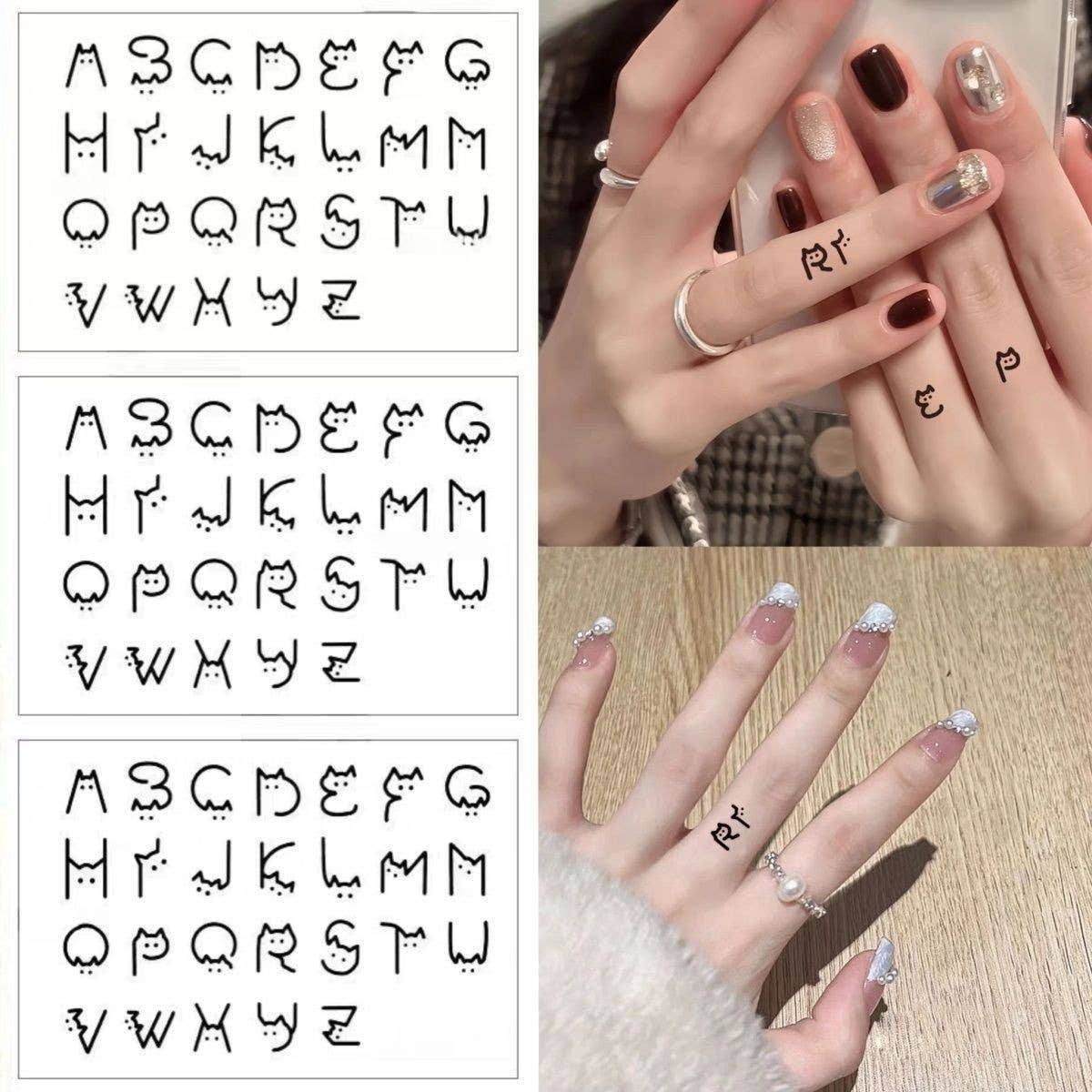 Couple Cat Letter Tattoos ? Waterproof & Lasting