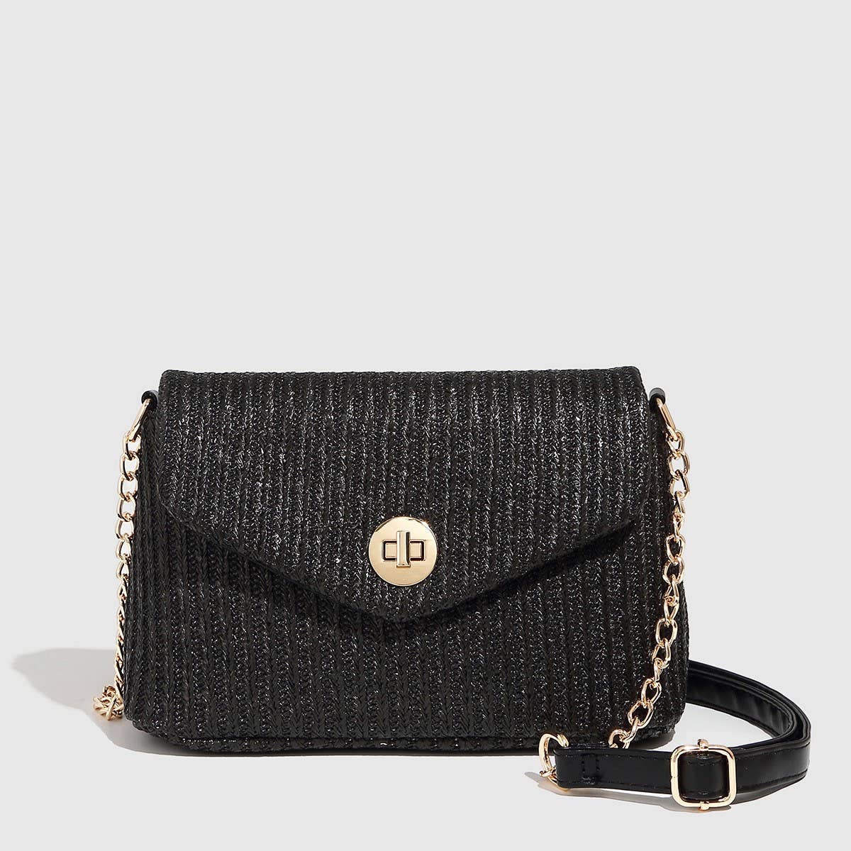 Vacation Woven Chain Lock Mini Shoulder Bag_CWAB5699