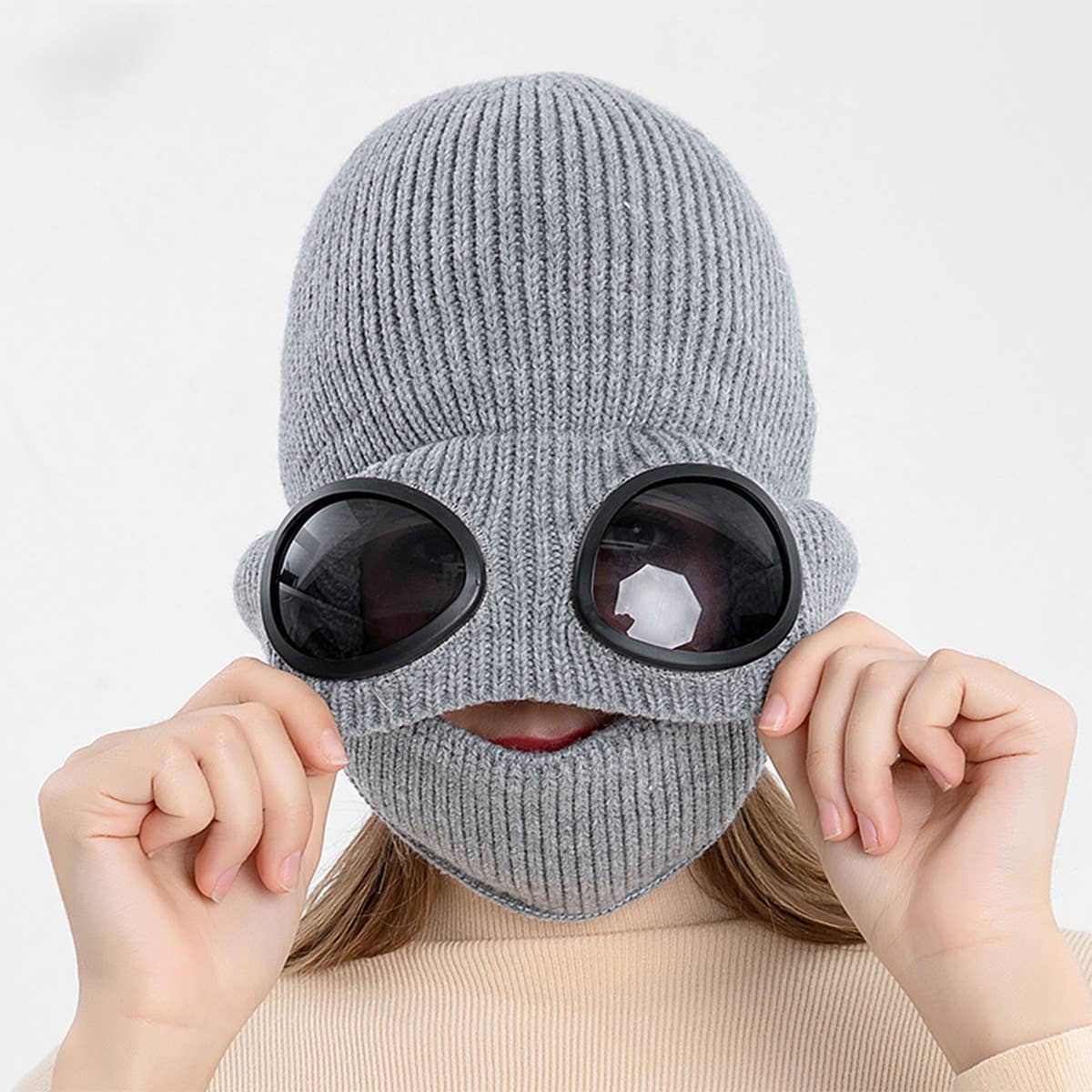 GLASSES EARMUFFS PLUS VELVET WARM HAT