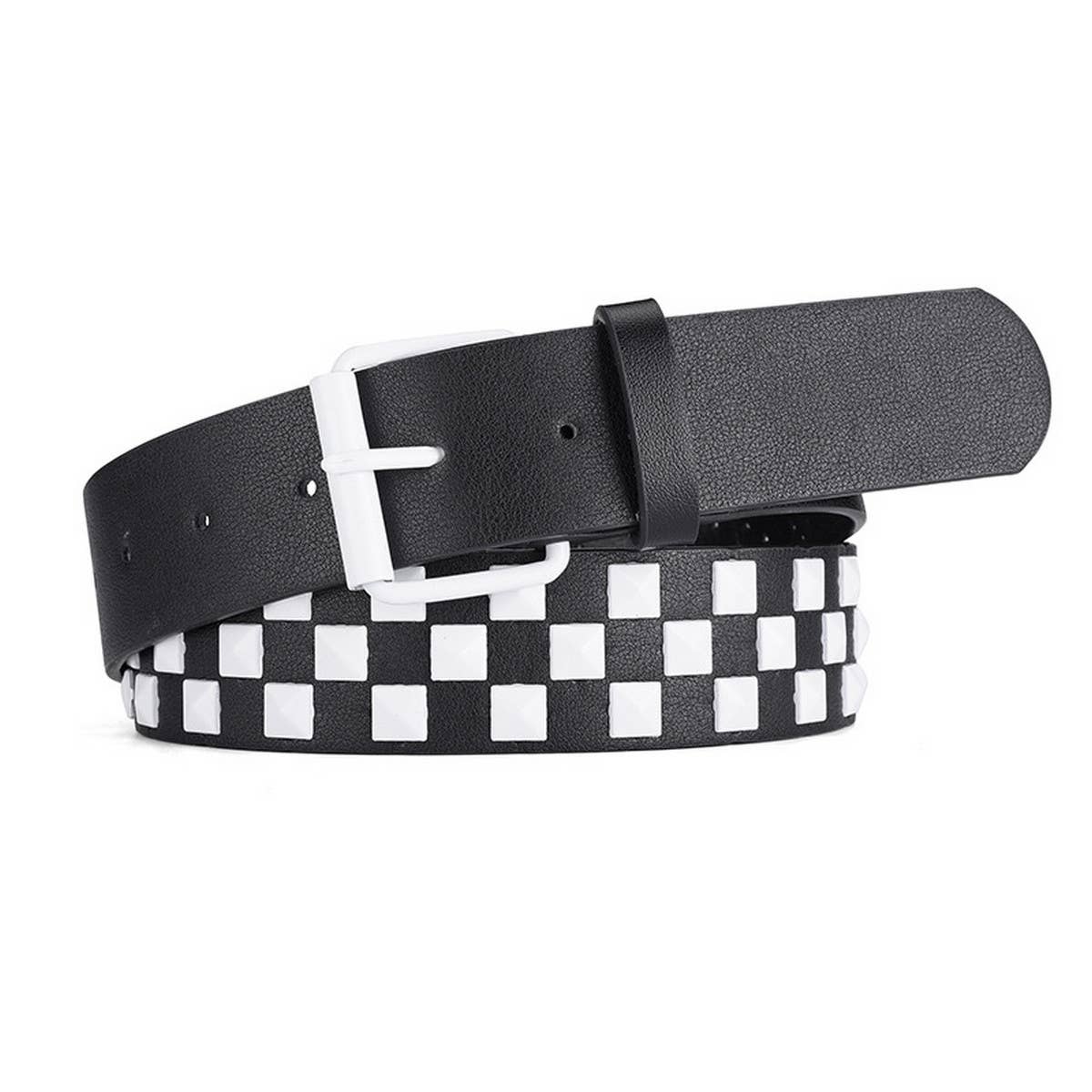 EUROPEAN AND AMERICAN SQUARE BEAD PYRAMID BELT_CWABE0364