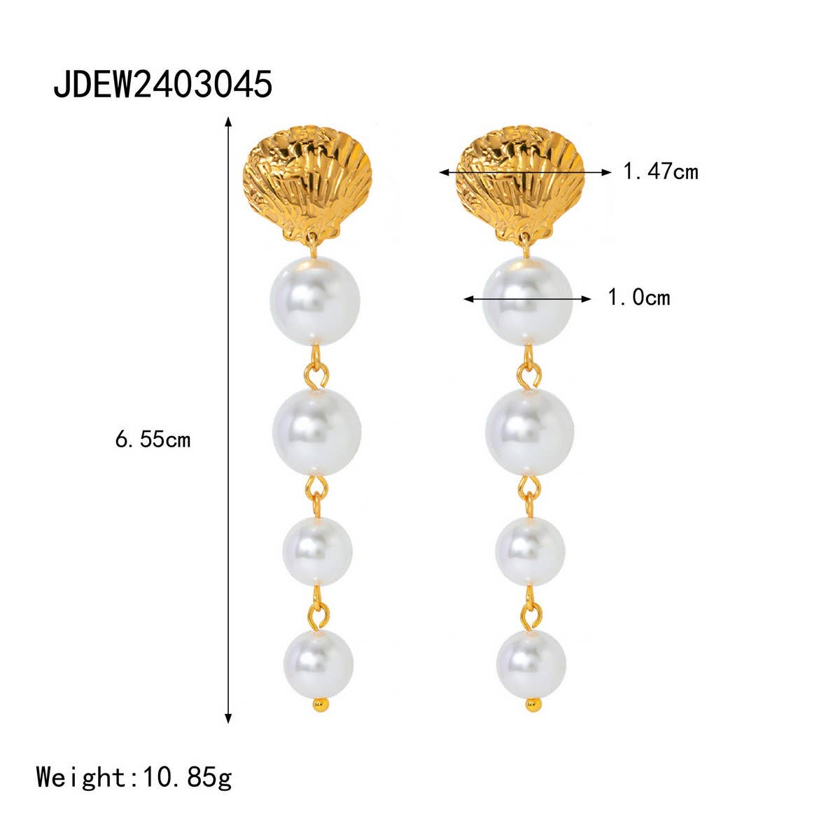 ELEGANT SHELL PEARL TASSEL EARRINGS
