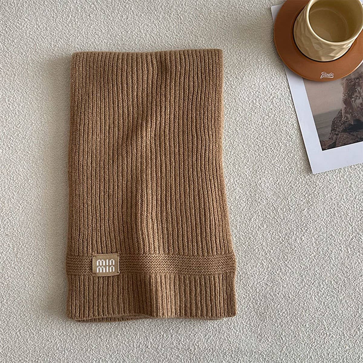 100% Wool Knitted Striped Scarf – Soft & Warm_CWASC2305