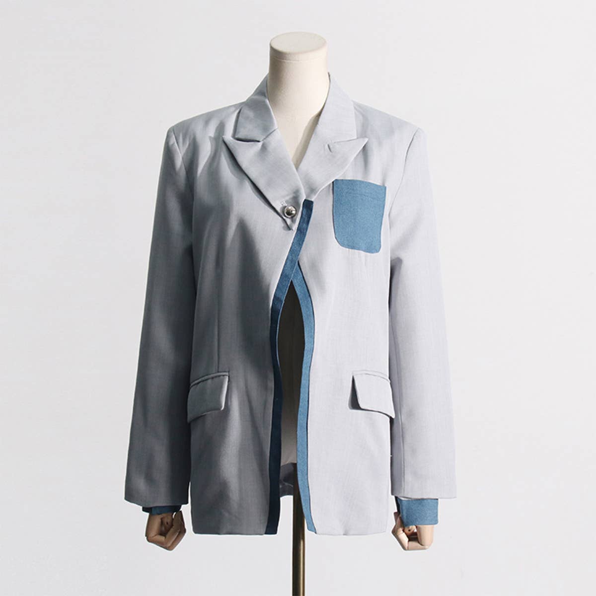 Casual Colorblock Loose Blazer for Women_CWOCO1246