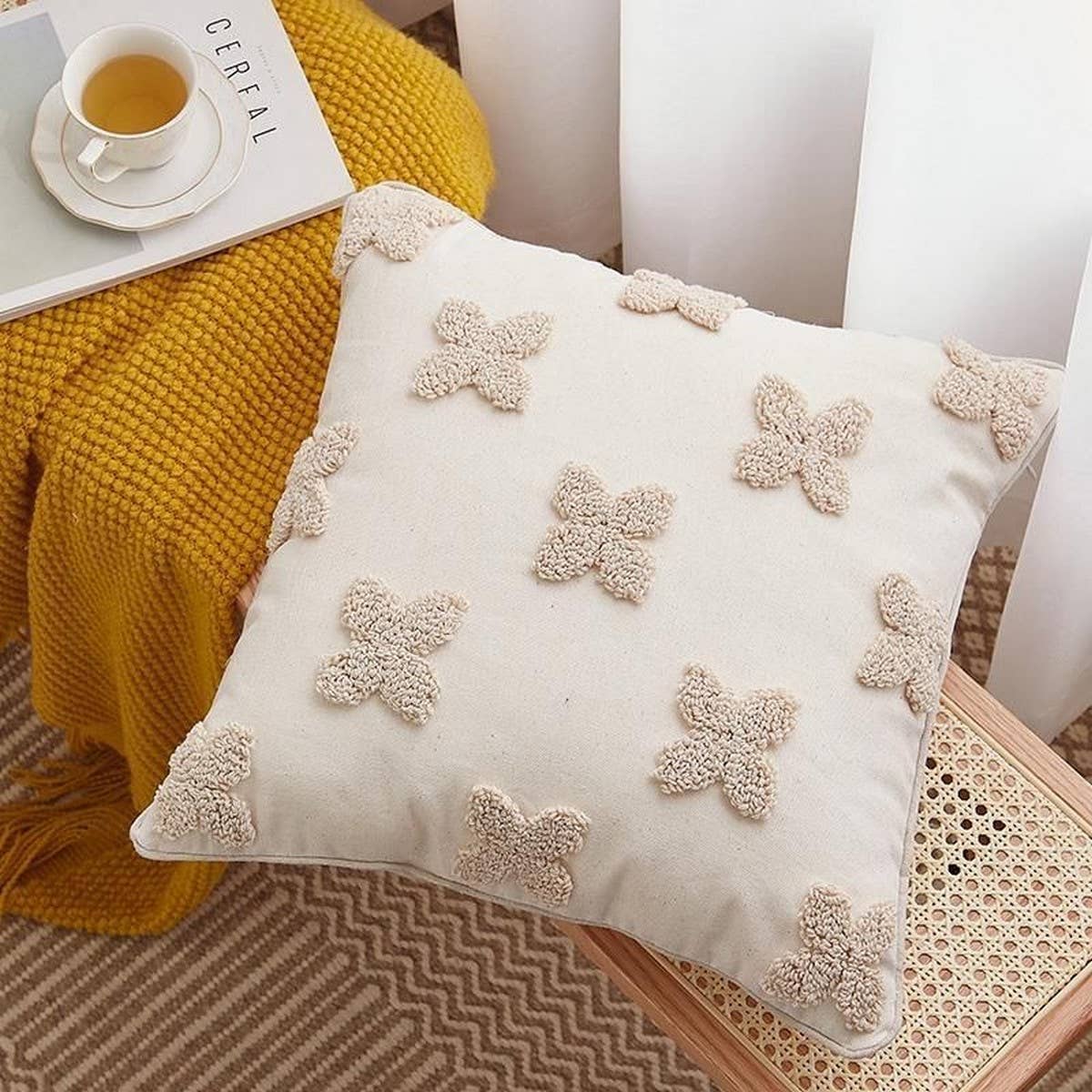Luxury White Green Sofa Pillow Cover Modern Cushion