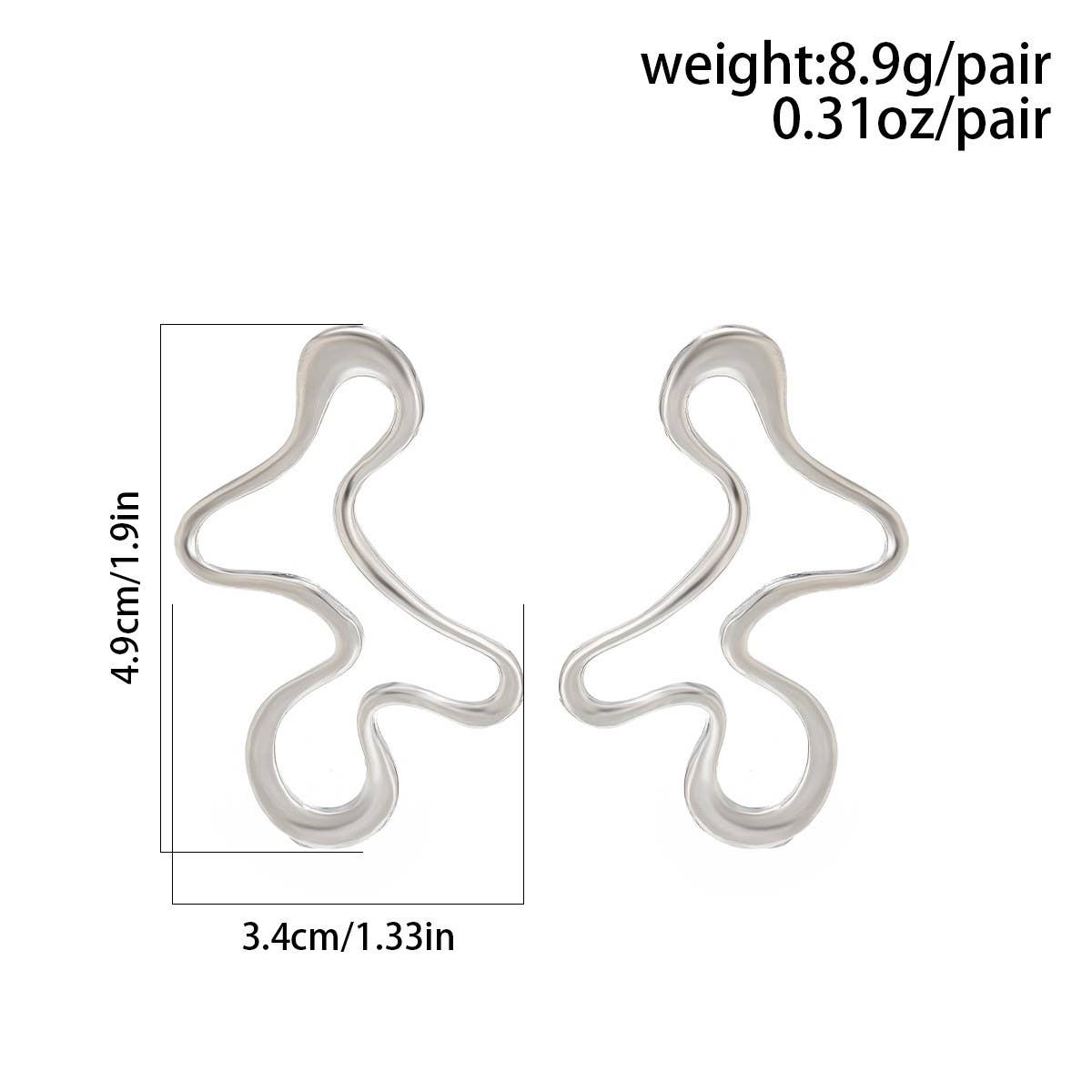 WRINKLED EXAGGERATED IRREGULAR TEARDROP EARRINGS_CWAJE1813
