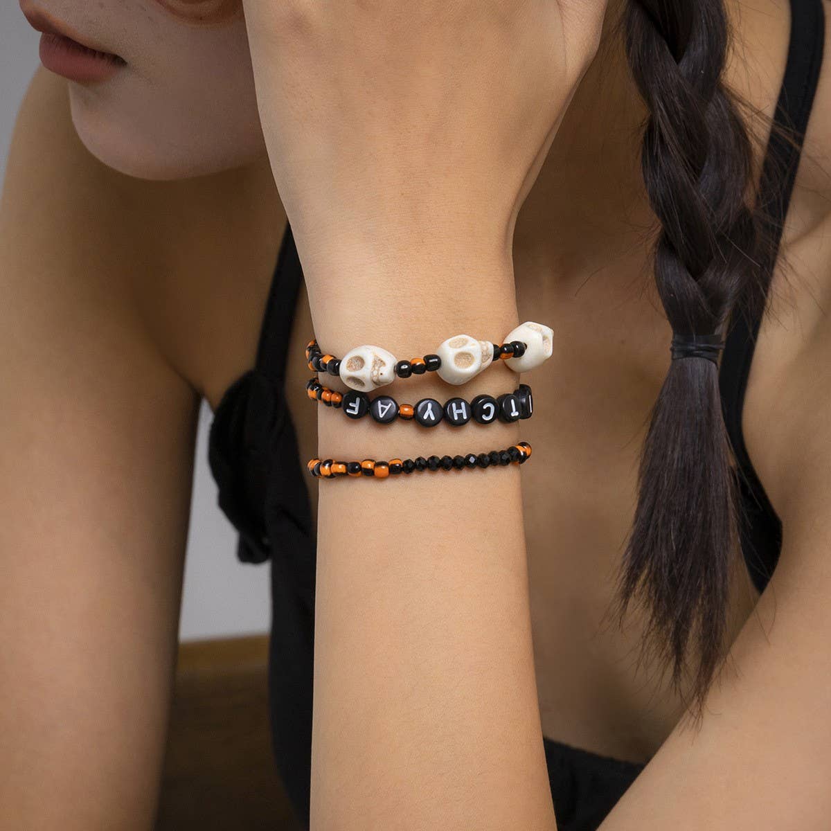 RETRO SWEET COOL STRETCH BEADED BRACELET