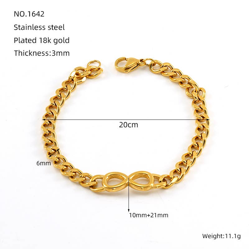 18K titanium steel bracelet Cuban chain anchor hand