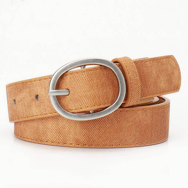 Simple fashionable and casual oval alloy belt