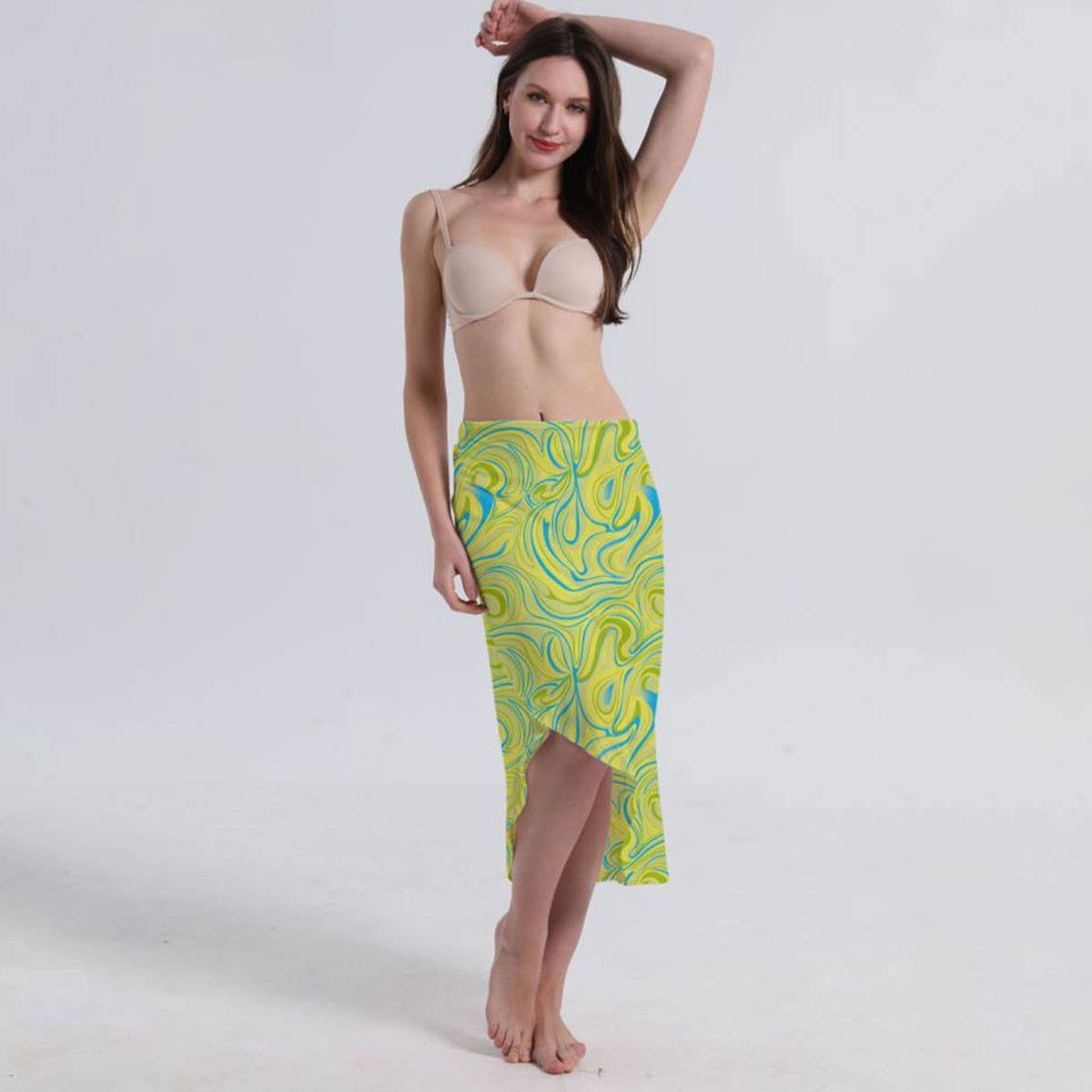 Floral Print One-Piece Beach Dress for Vacation