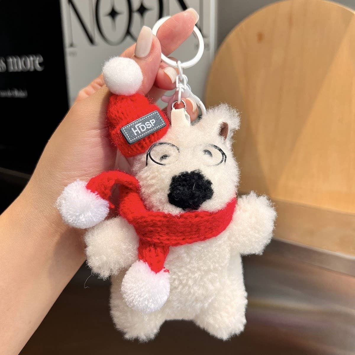 CUTE CREATIVE WOOL BEAR CAR KEYCHAIN BAG PENDANT