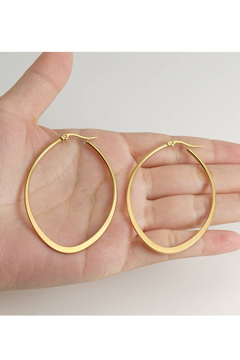 18K GOLD PLATED TITANIUM STEEL EARRINGS_CWAJE0391