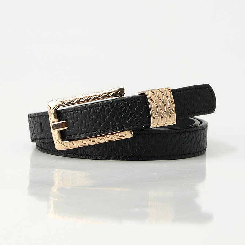 Versatile dopamine-colored women's thin belt