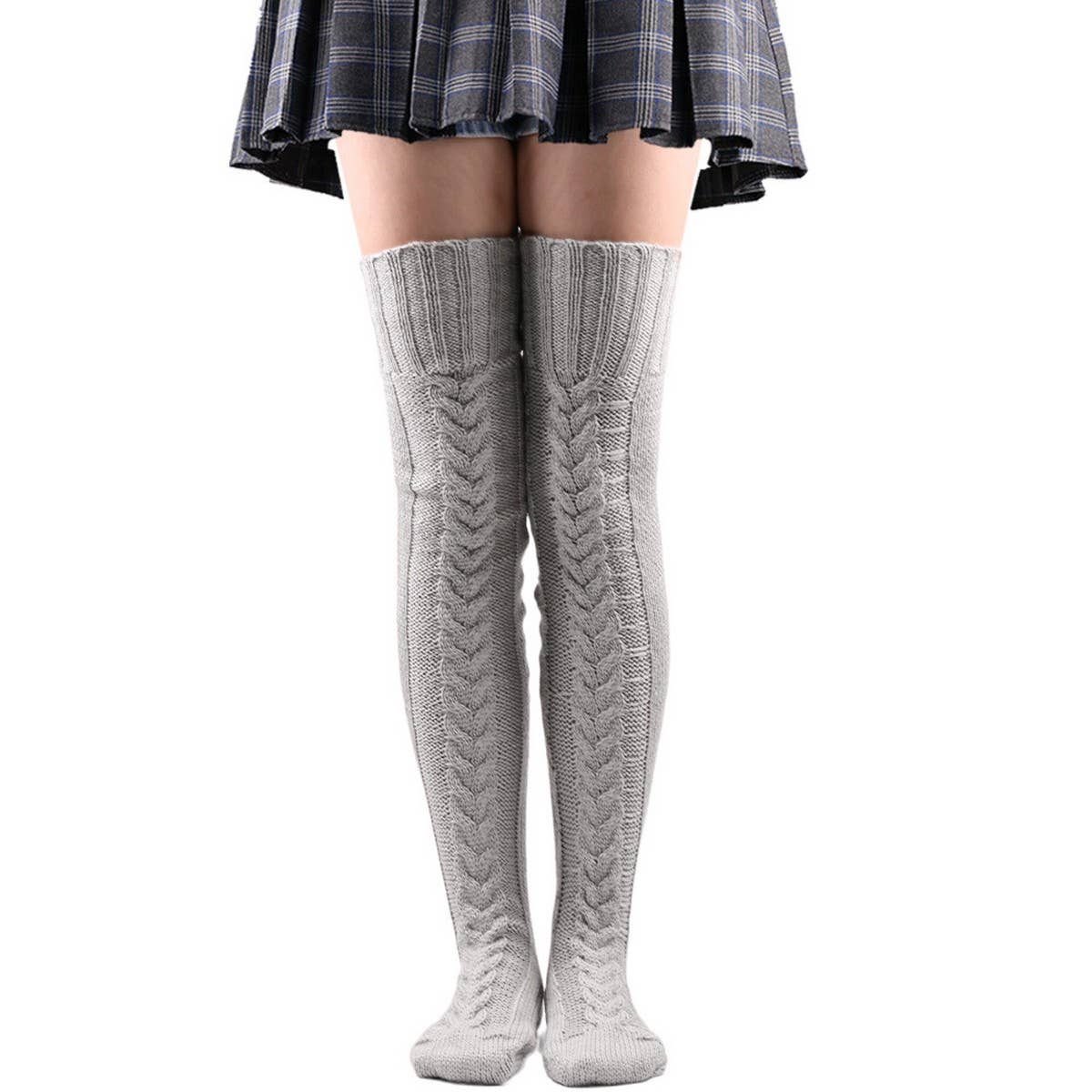 AUTUMN AND WINTER WARM SOLID COLOR KNEE SOCKS_CWMS0307