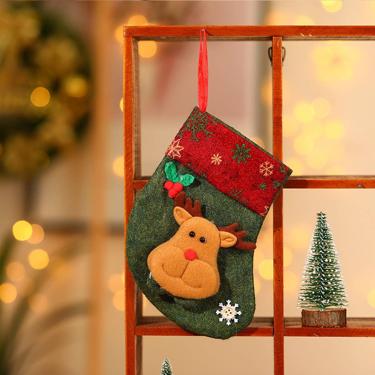 RETRO CARTOON SMALL CHRISTMAS STOCKING GIFT BAG_CWMM1893