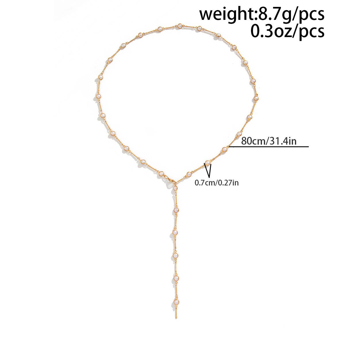 FASHIONABLE COLORFUL CRYSTAL Y-SHAPED NECKLACE