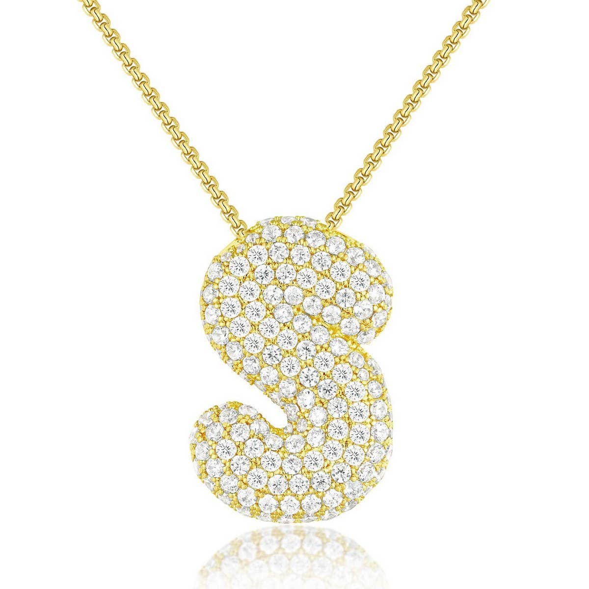 Fashionable Pendant Necklace - Zirconia Letters