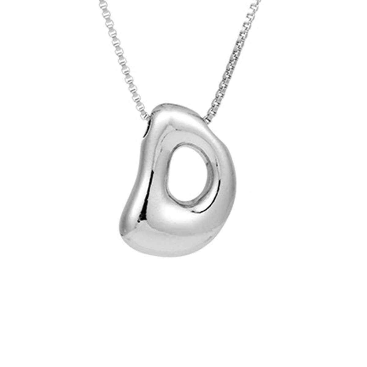 Hip Hop 26 Letters Pendant Necklace - Silver Chain