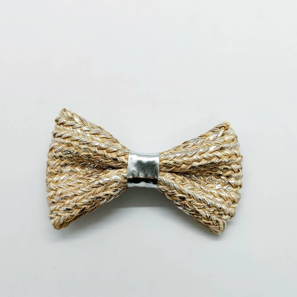 Bohemian Raffia Gold Butterfly Bow Clip_CWAHA6358
