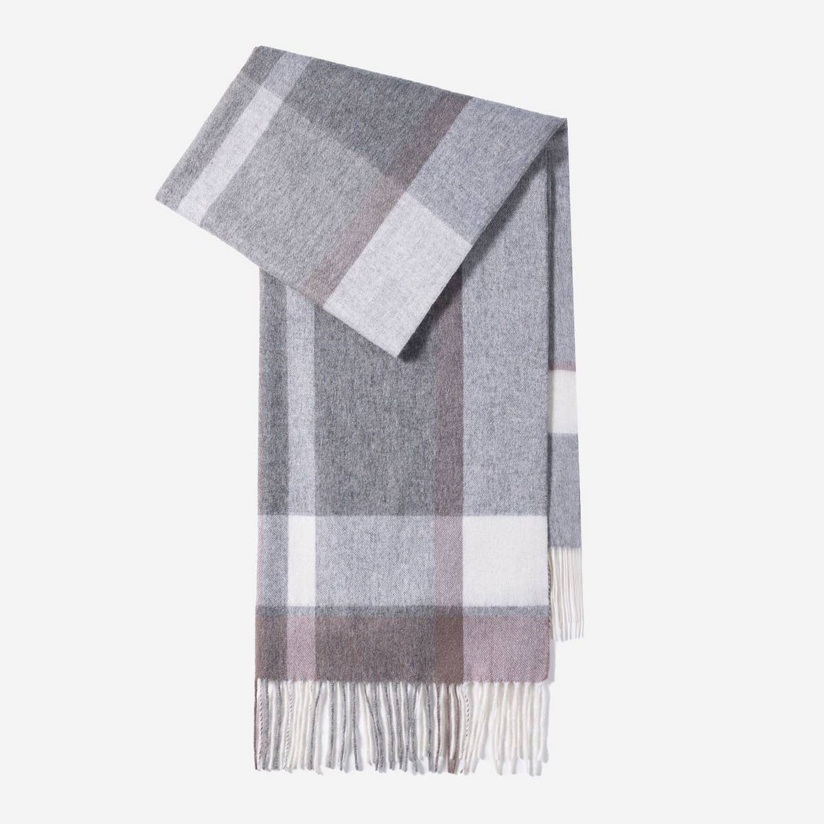 100% Wool Plaid Scarf – Long Warm Winter Wrap_CWASC1095