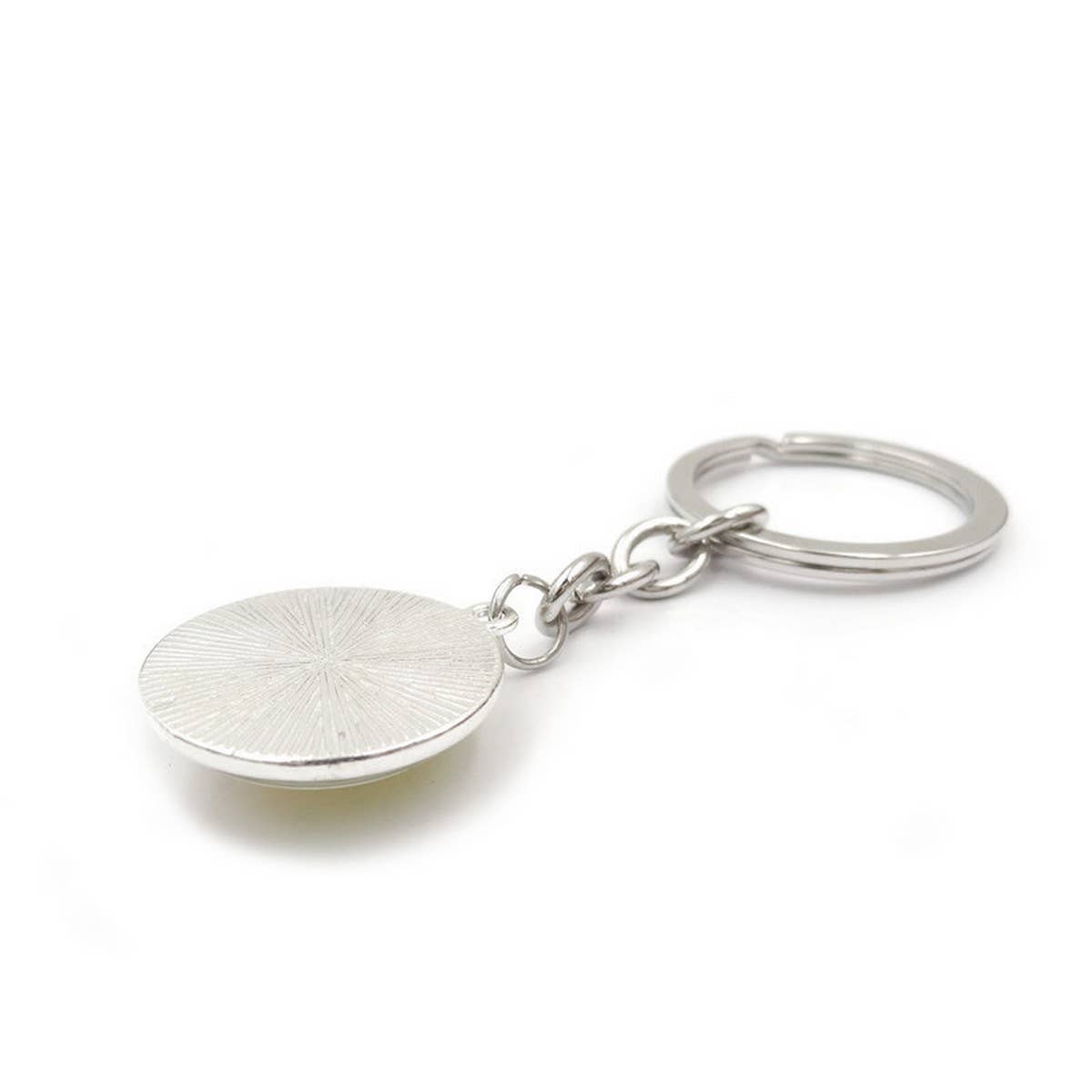 BLACK VINYL RECORD TIME GEMSTONE KEYCHAIN PENDANT_CWMM0495