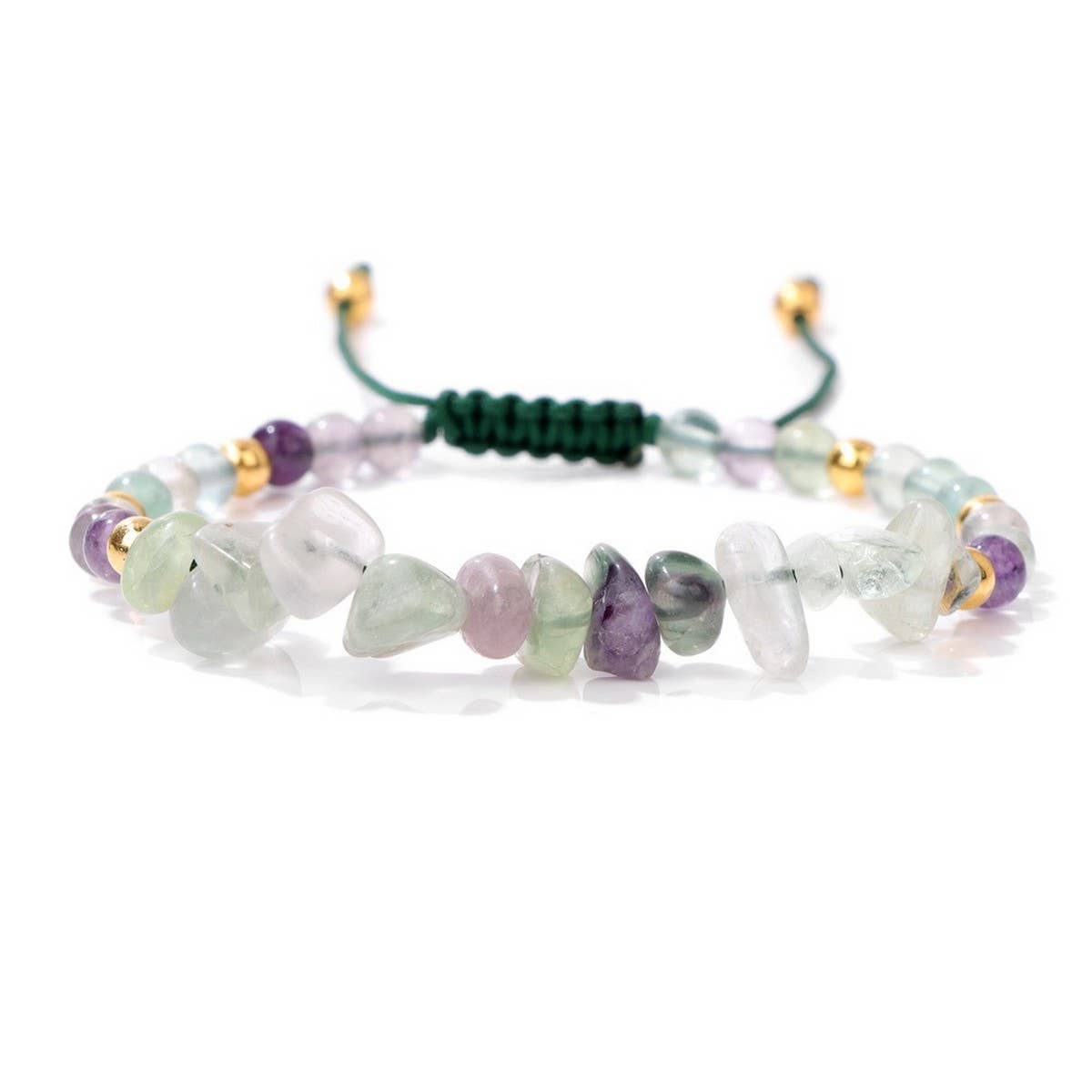 CWAJE4216_NATURAL STONE BEADS BRAIDED GRAVEL BRACELET