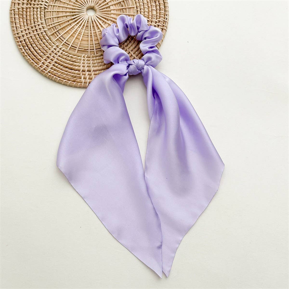 NEW SOLID COLOR KNOTTED RIBBON HAIR TIE_CWAHA0850