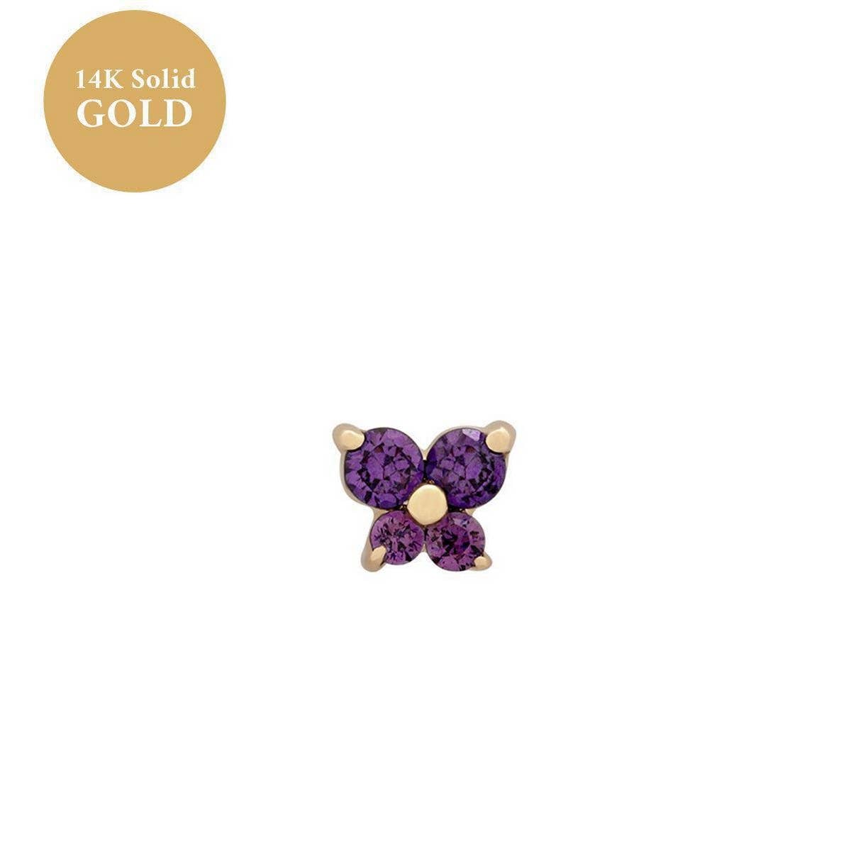 Zodiac Birthstone Butterfly Piercing Stud Earrings_CWAJE5088