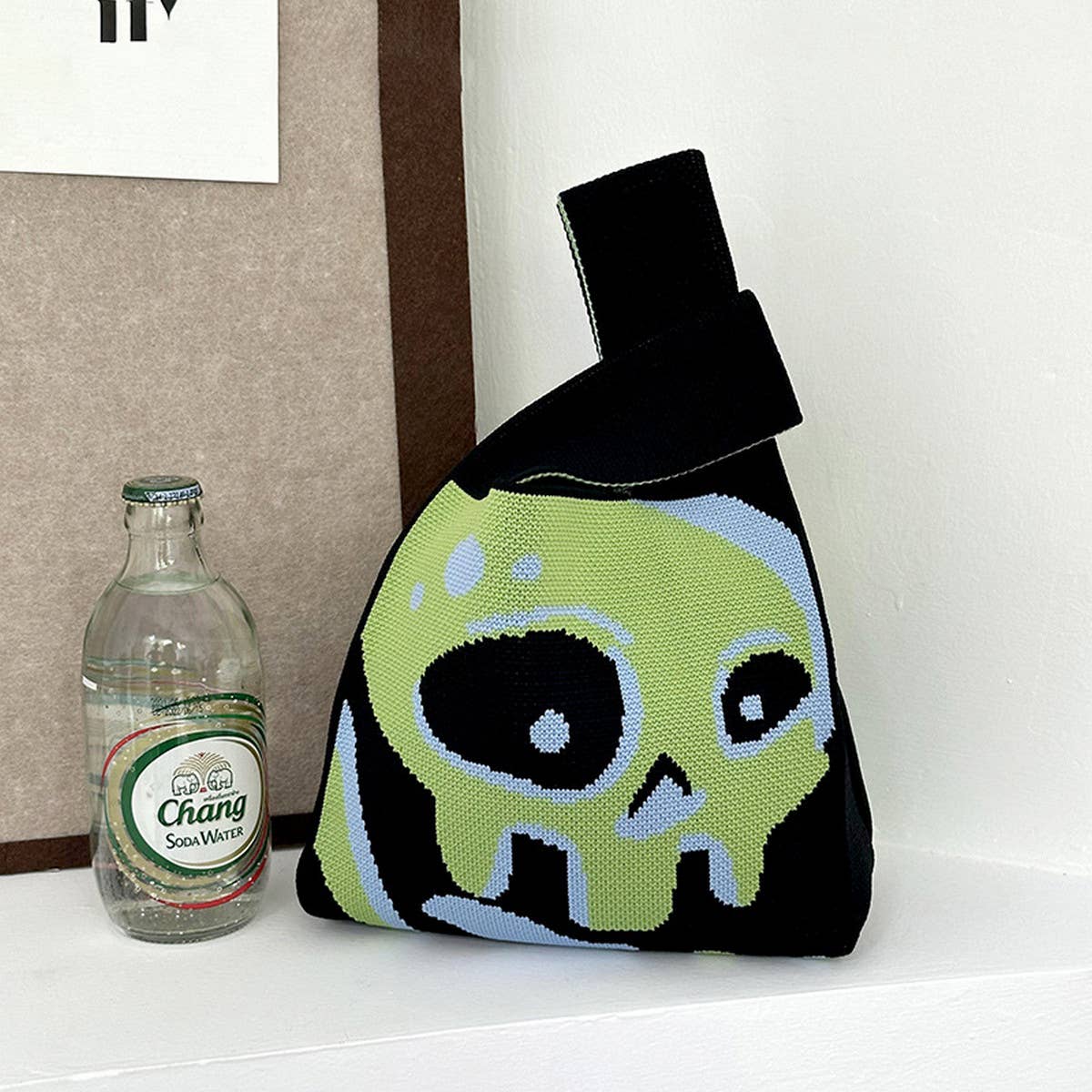 HALLOWEEN COLLECTION VINTAGE KNITTED TOTE BAG_CWAB3225