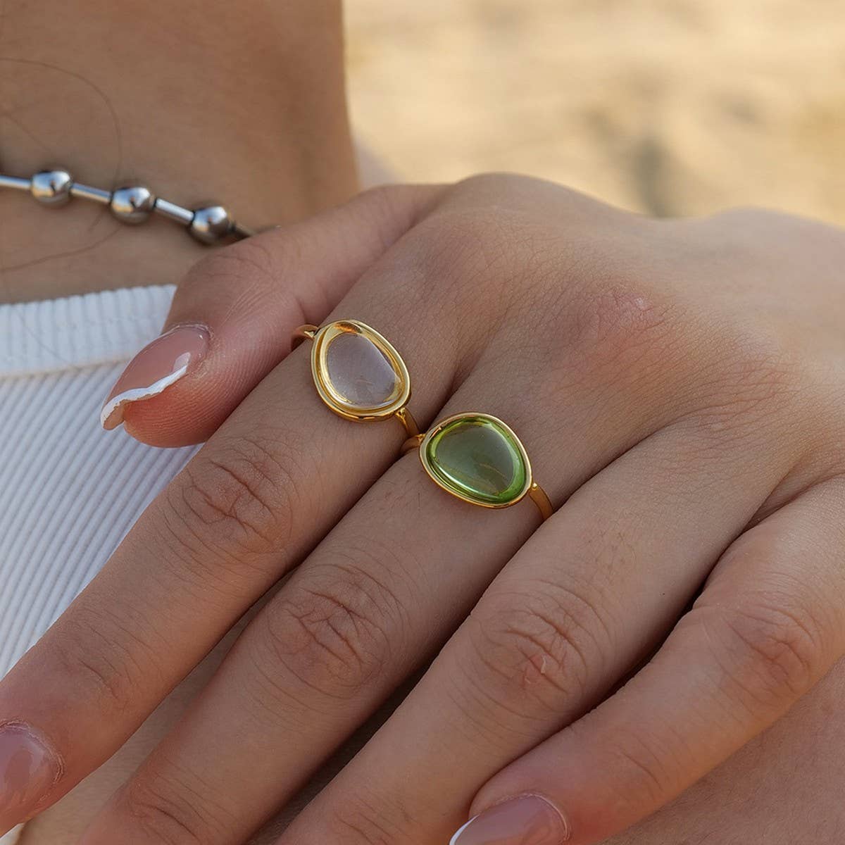 SUMMER FRESH AND SIMPLE FEMALE JELLY-LIKE RING_CWAJE1407