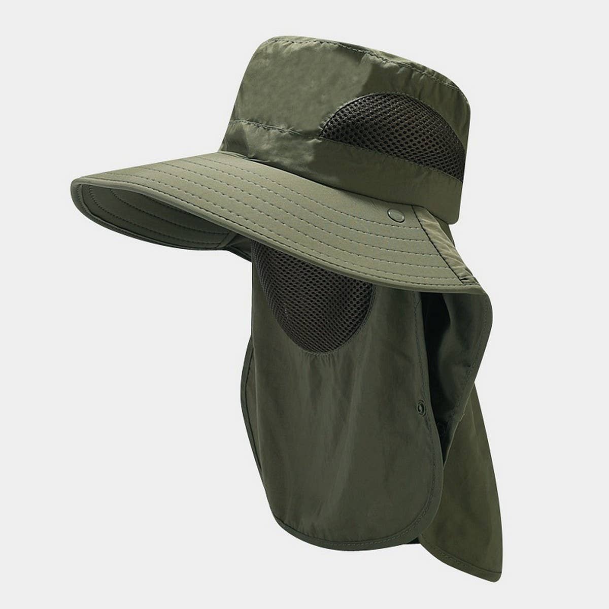 Quick-Dry Jungle Sun Hat with Face Flap for Hiking_CWAH3803