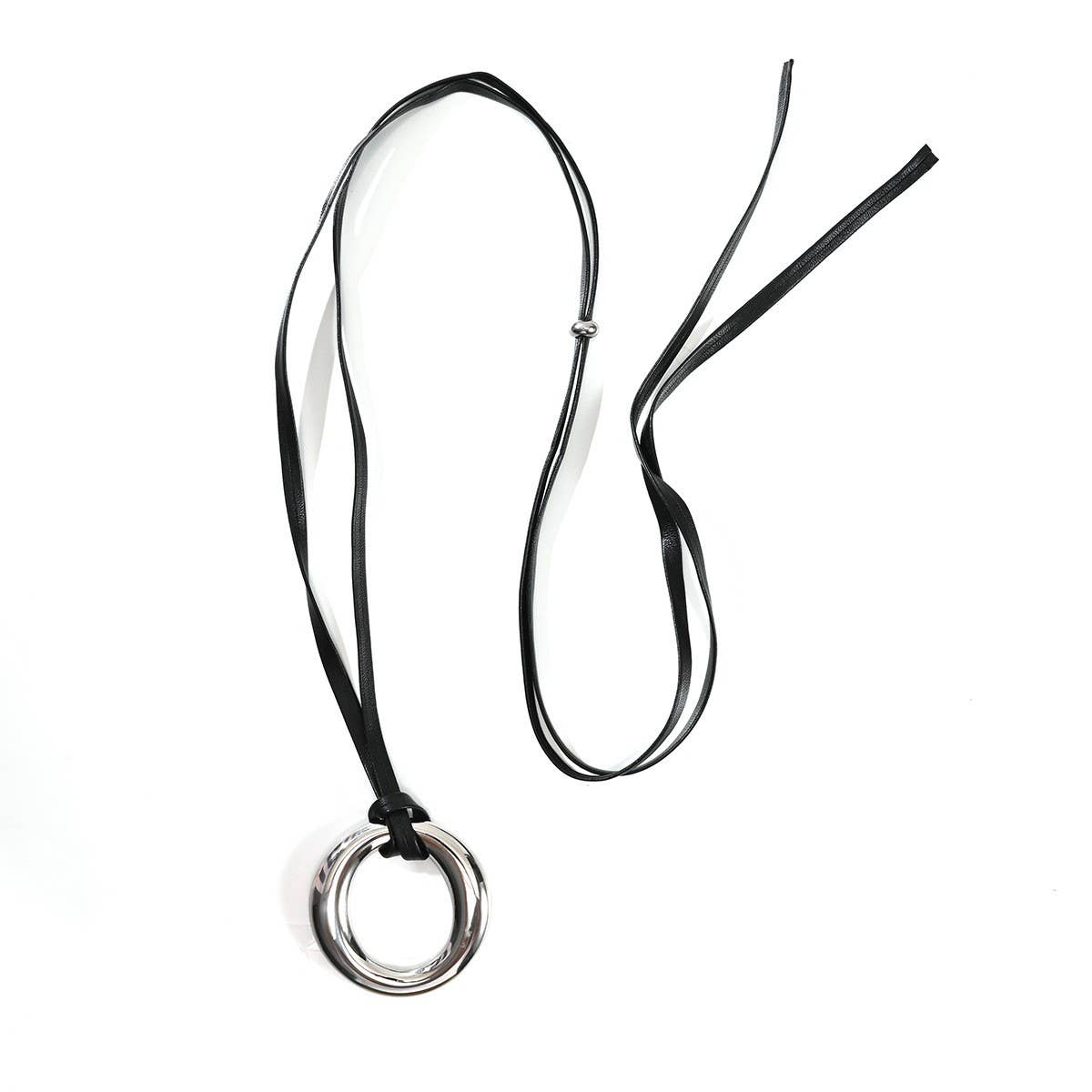 Minimalist 18K Steel Solid Hoop Earrings with Cord