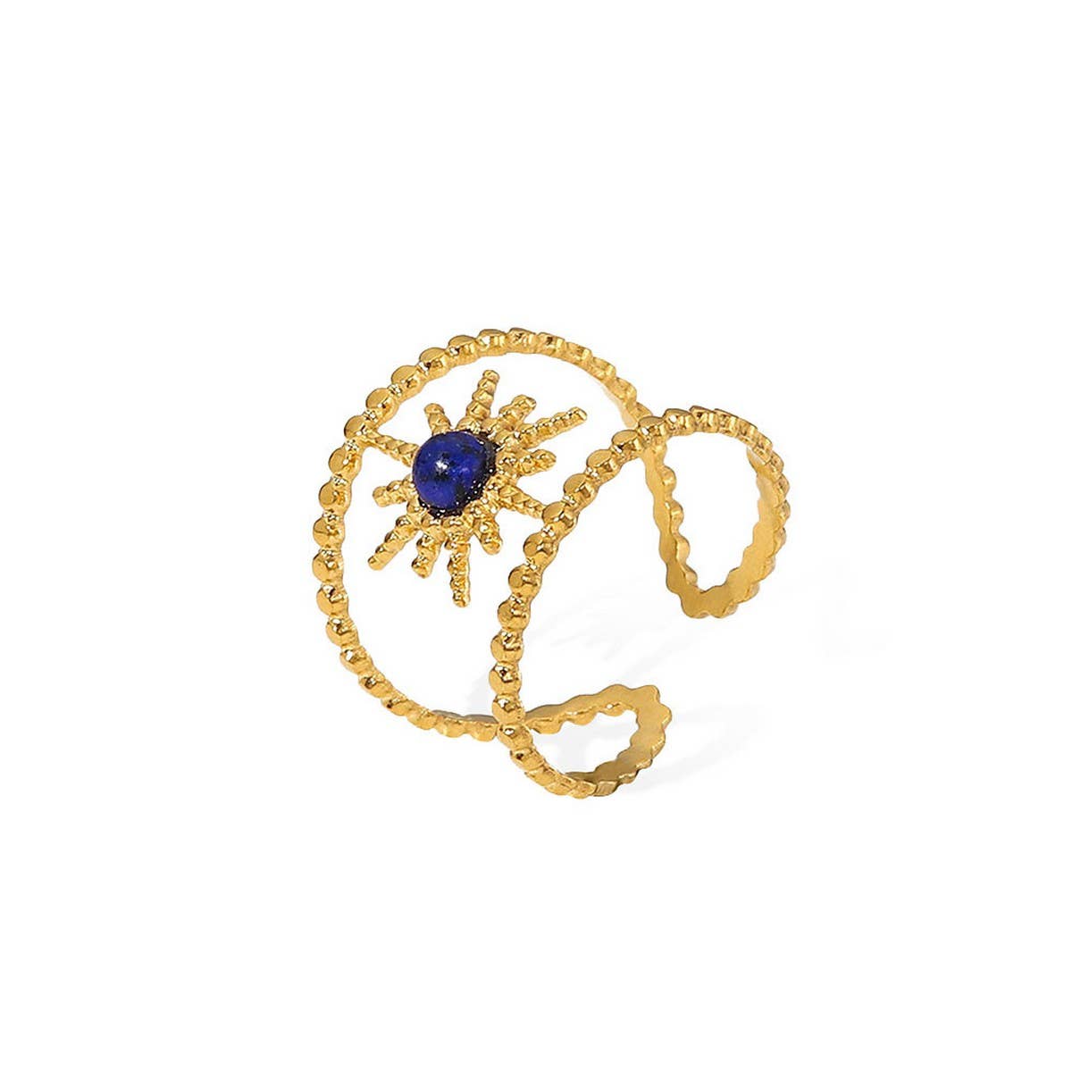 DOUBLE ROW INLAY NON-FADING RING