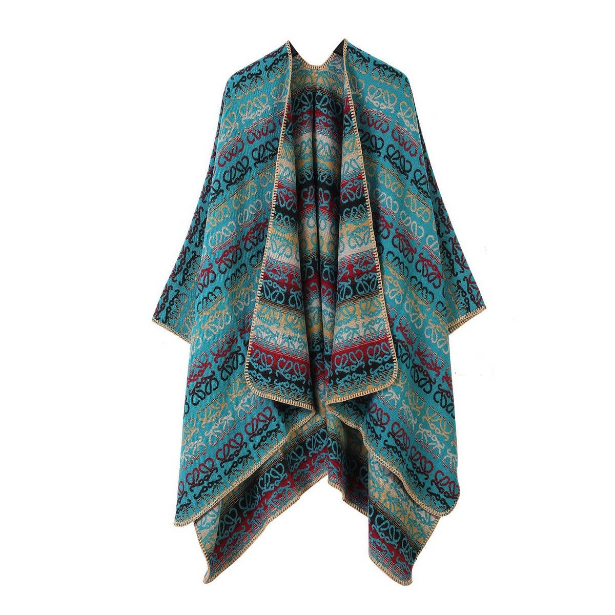 FAUX CASHMERE CAPE SHAWL WARM CAPE SCARF
