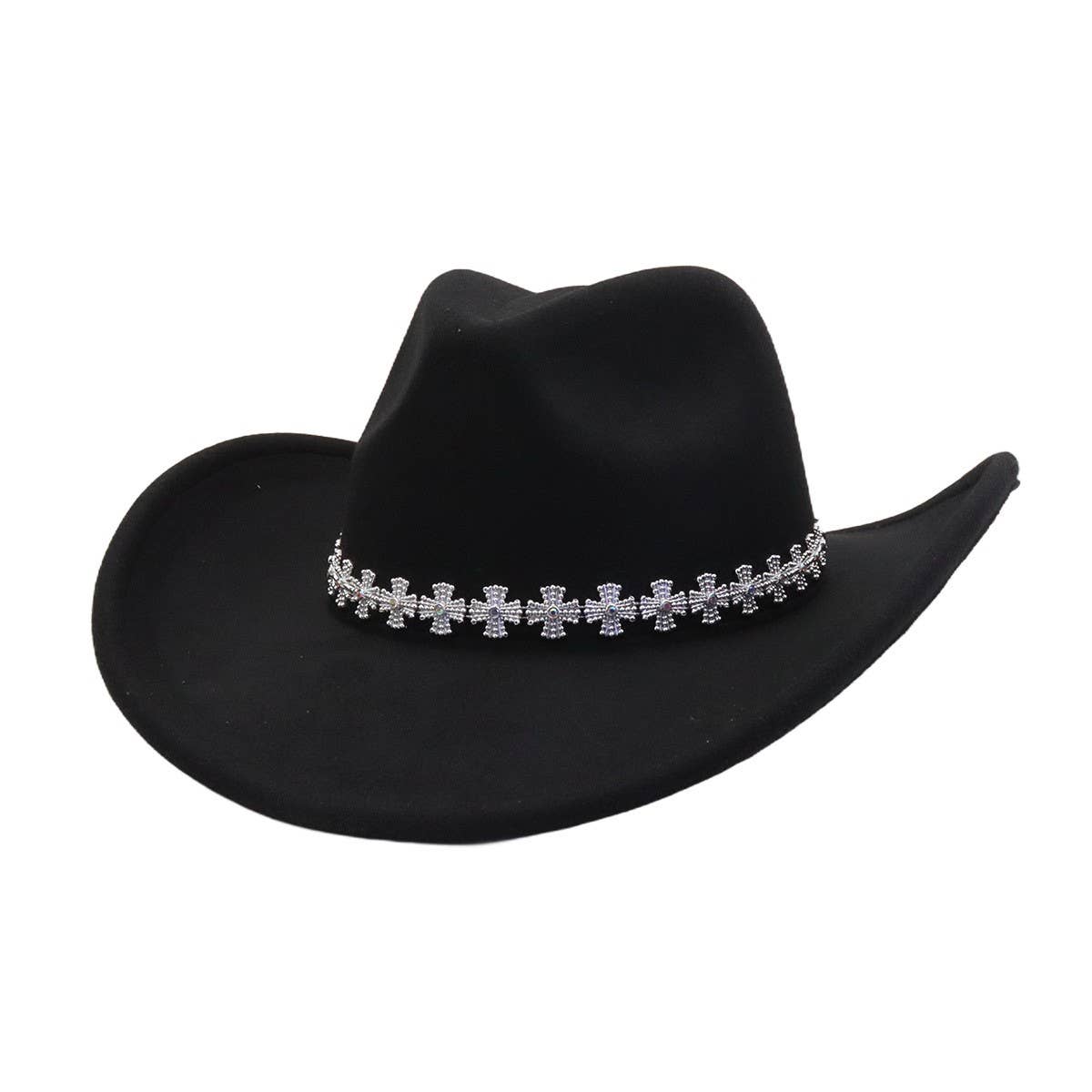 Ethnic Style Felt Cowboy Fedora Hat_CWAH04441
