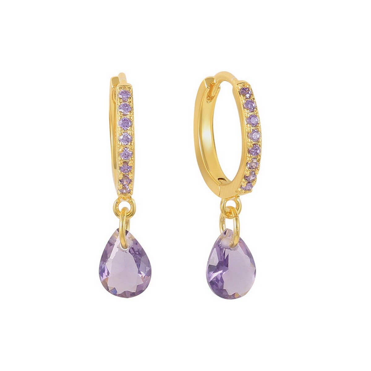 GEOMETRIC TEARDROP DIAMOND FRENCH EARRINGS