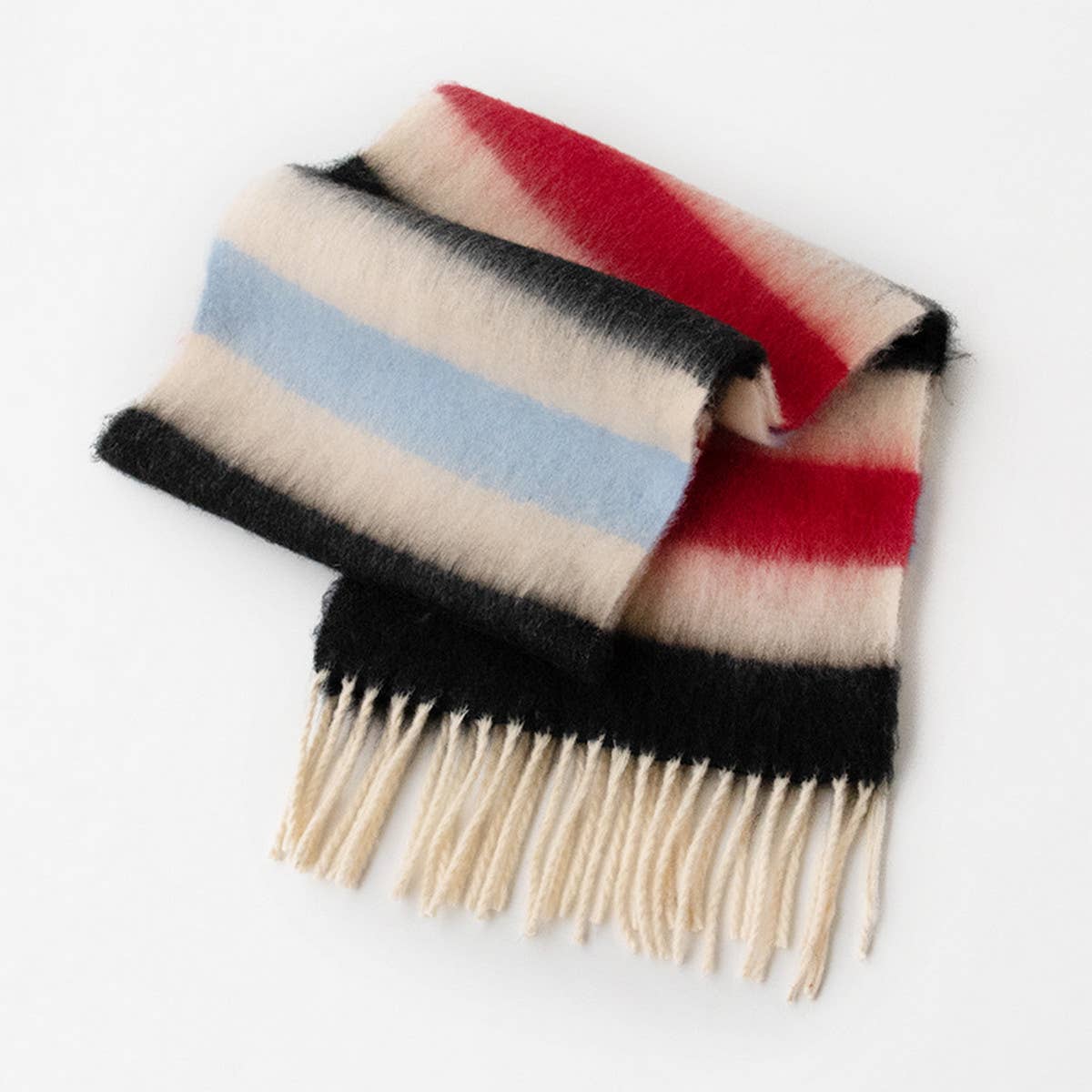 Dopamine Rainbow Scarf - Fuzzy Plaid Winter Wrap