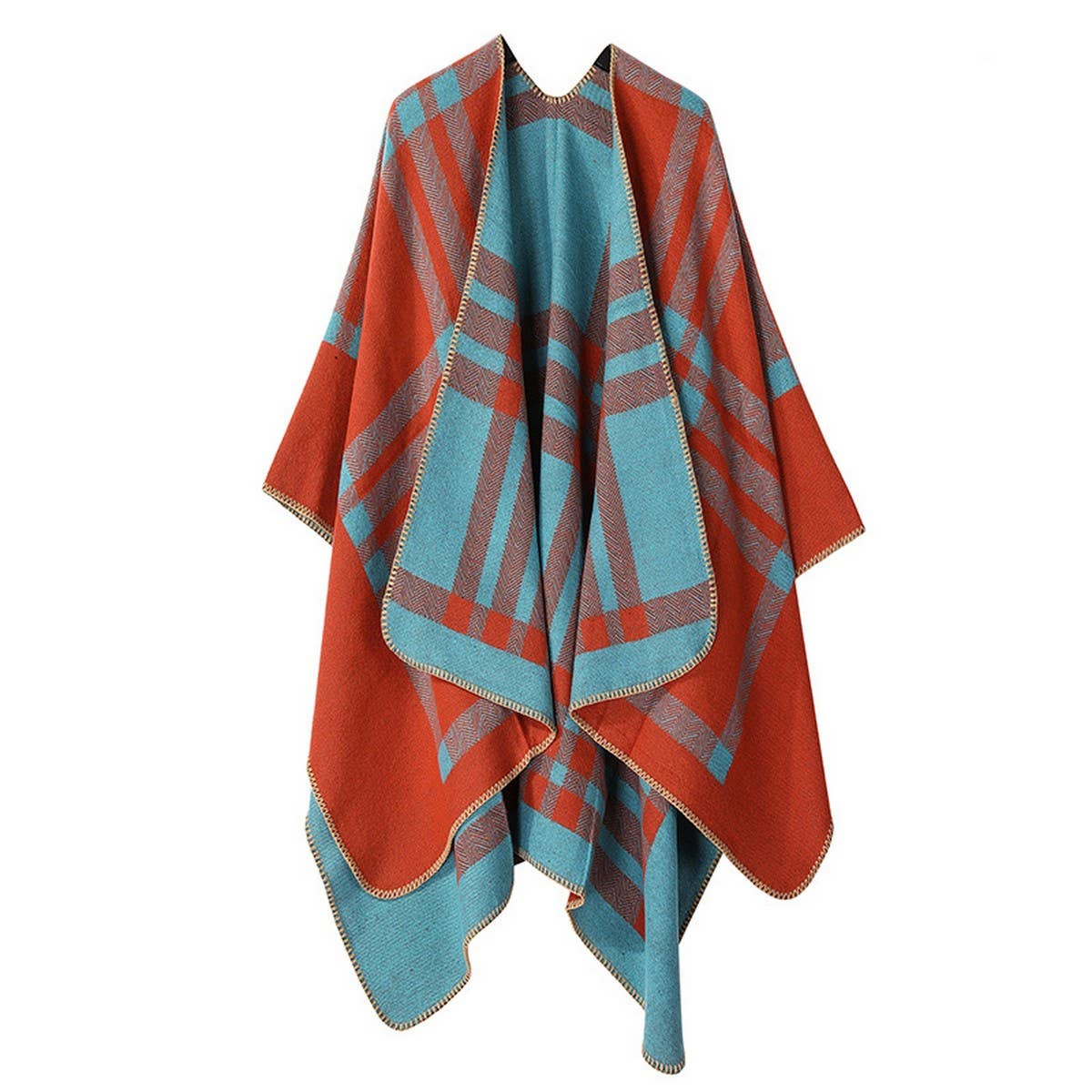SOLID COLOR STRIPED WARM VERSATILE SHAWL SCARF_CWASC2162