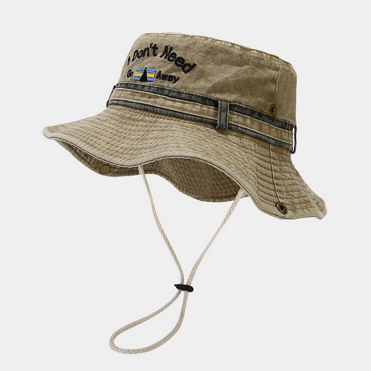Vintage Western Embroidered Denim Sun Hat_CWAH3869