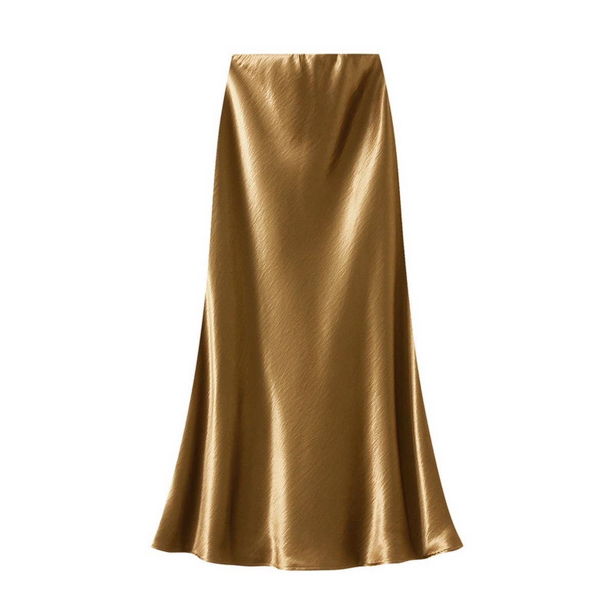 ELEGANT PLEATED SATIN FISHTAIL SKIRT