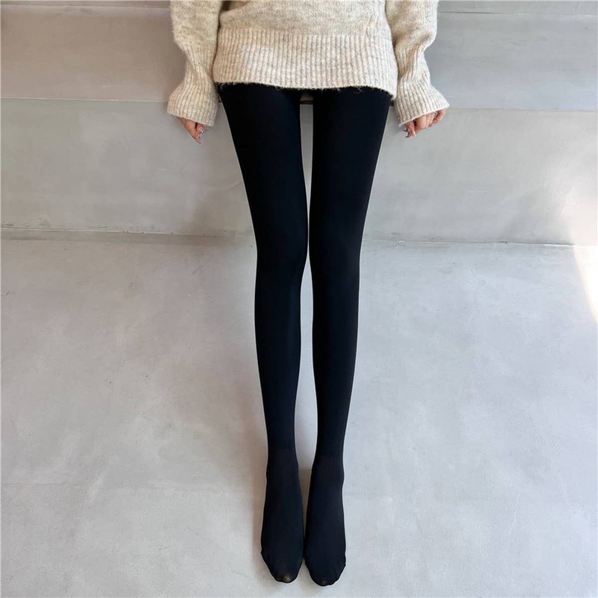 Winter Nude Sheer Leggings ? Glossy Bare-Leg Look