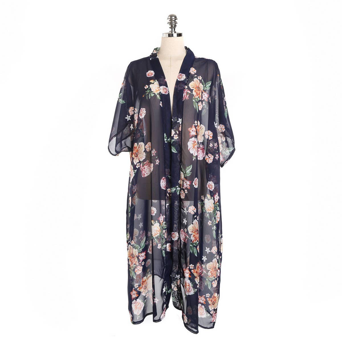 FLORAL PRINT FLOUNCE SLEEVE KIMONO