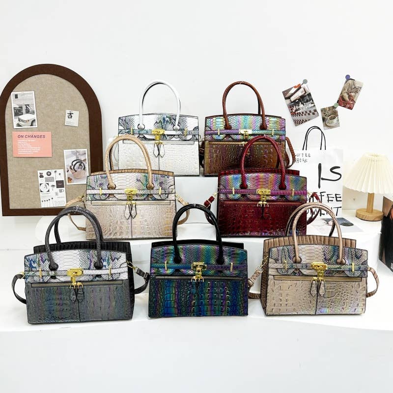 Stone-patterned large-capacity tote bag