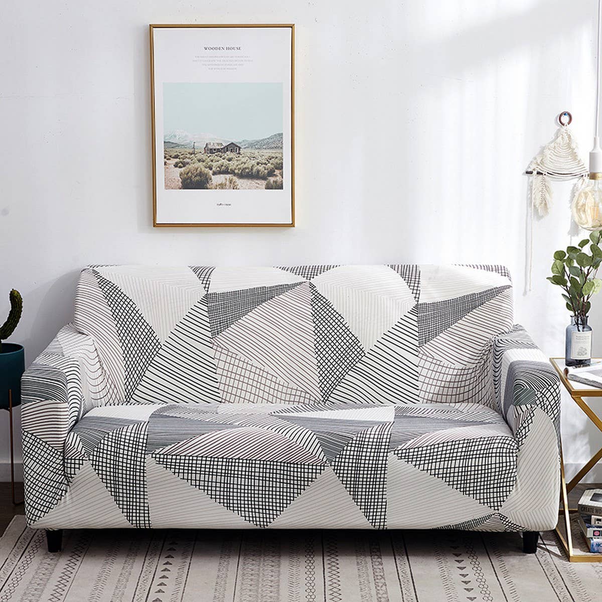 Stretch Sofa Cover, Solid Print, All-in-One Fit_CWMM8309