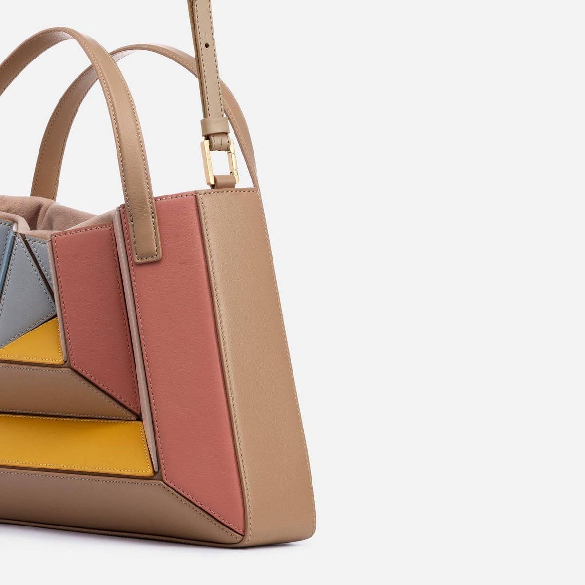 CONTRAST COLOR PATCHWORK DRAWSTRING HANDBAG_CWAB1928