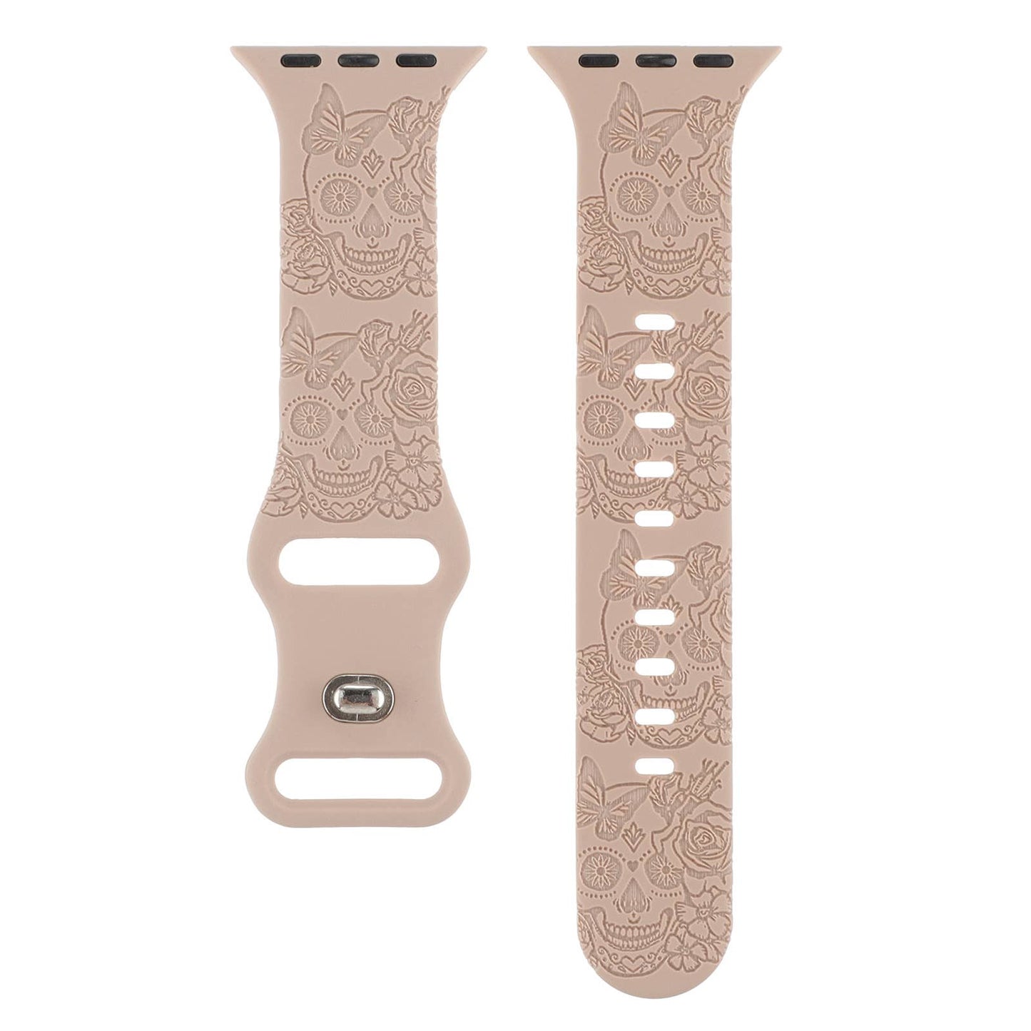 ENGRAVED CHECKERED SILICONE APPLE WATCH9-1 STRAP